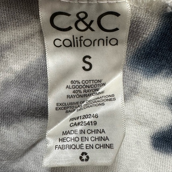 C&C California Boho Tie Dye Twist Front Hoodie Sweatshirt, Sz Small - Picture 11 of 13